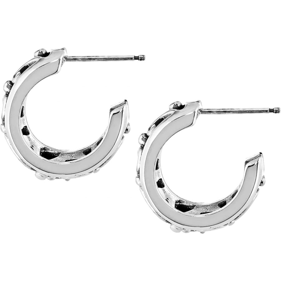 Brighton hoop earrings shown from the back with silver-plated finish and post backings on a white background