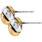 Brighton stud earrings with silver-plated and gold-tone twisted knot design and posts on a white background