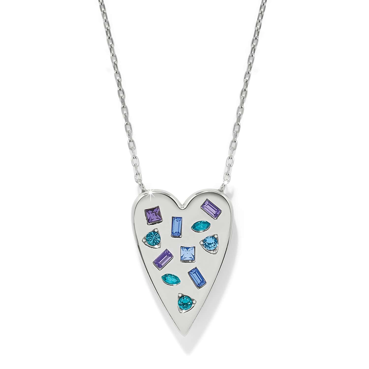 Love Message B Radiant Reversible Necklace silver-blues 1