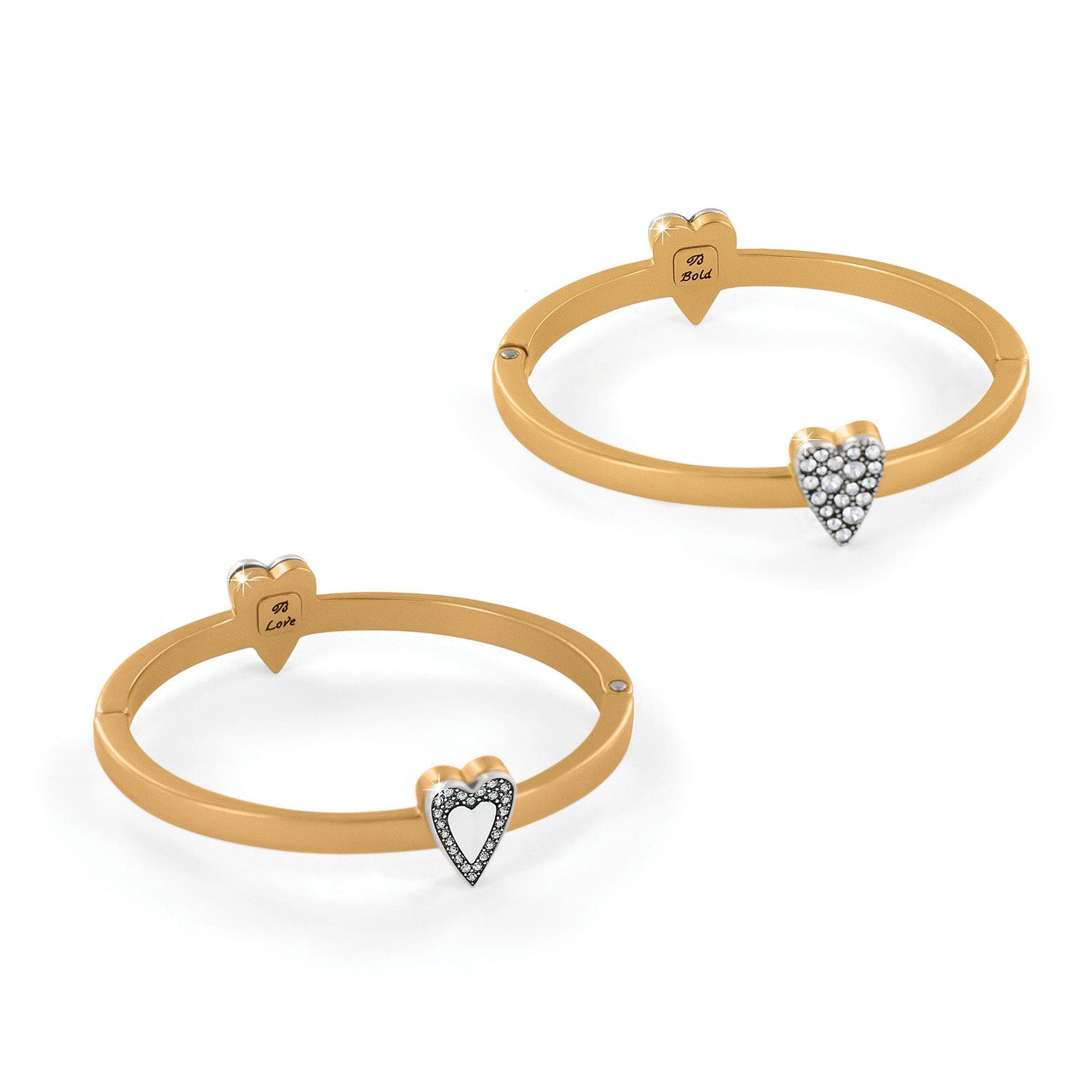 Love Messages B Bold Hinged Bangle silver-gold 4