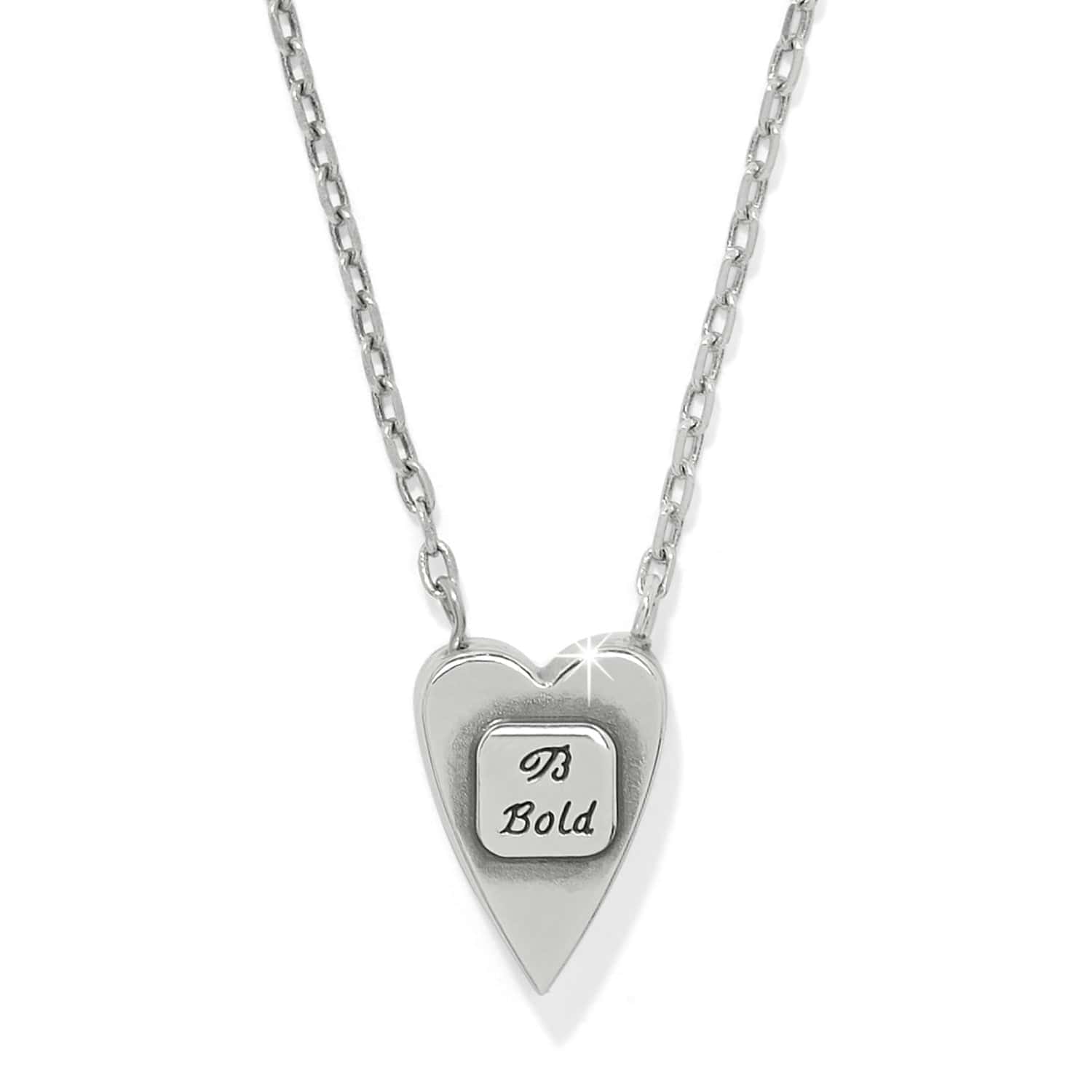 Love Messages B Bold Reversible Necklace silver 2