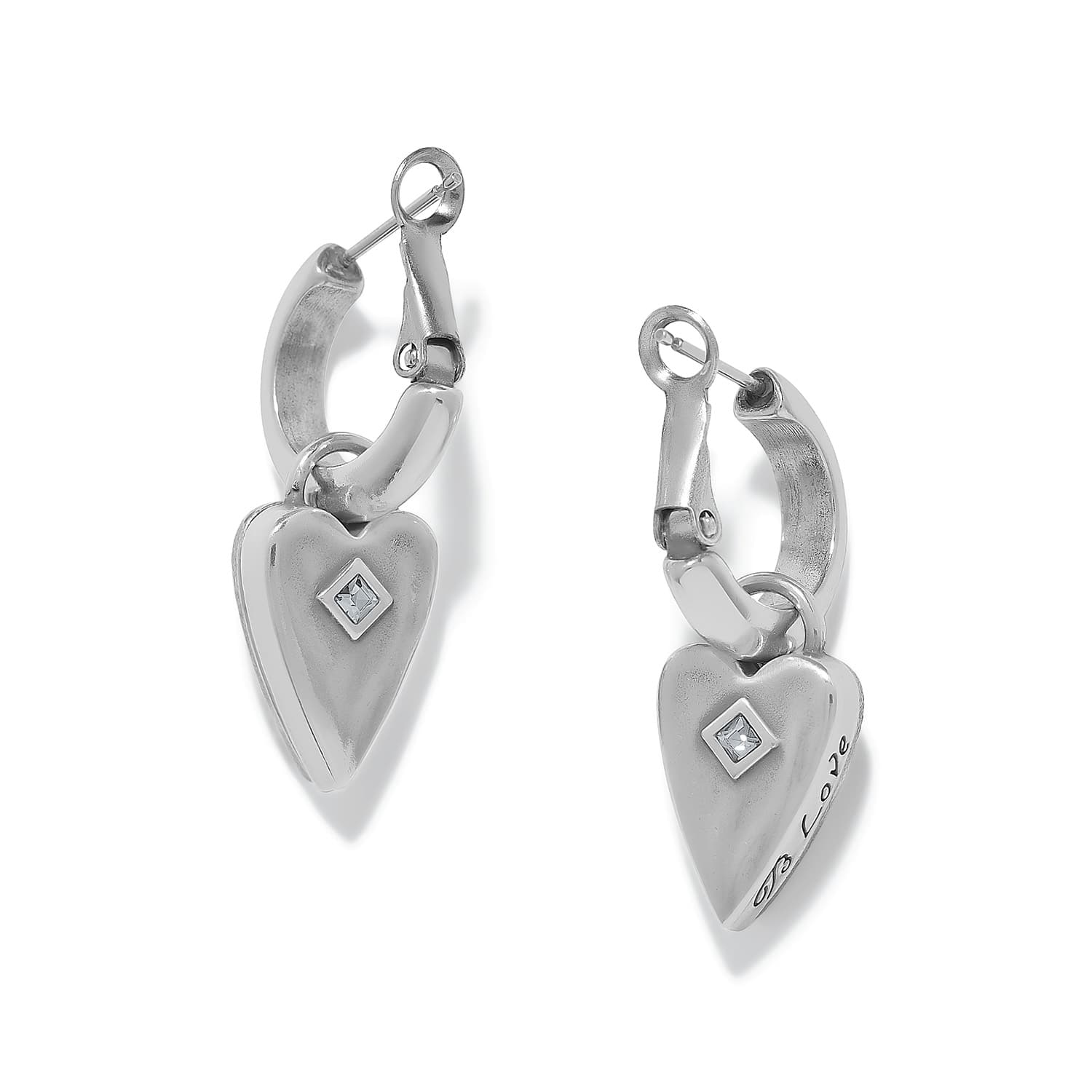 Love Messages B Love Blue Reversible Hoop Earrings - Brighton