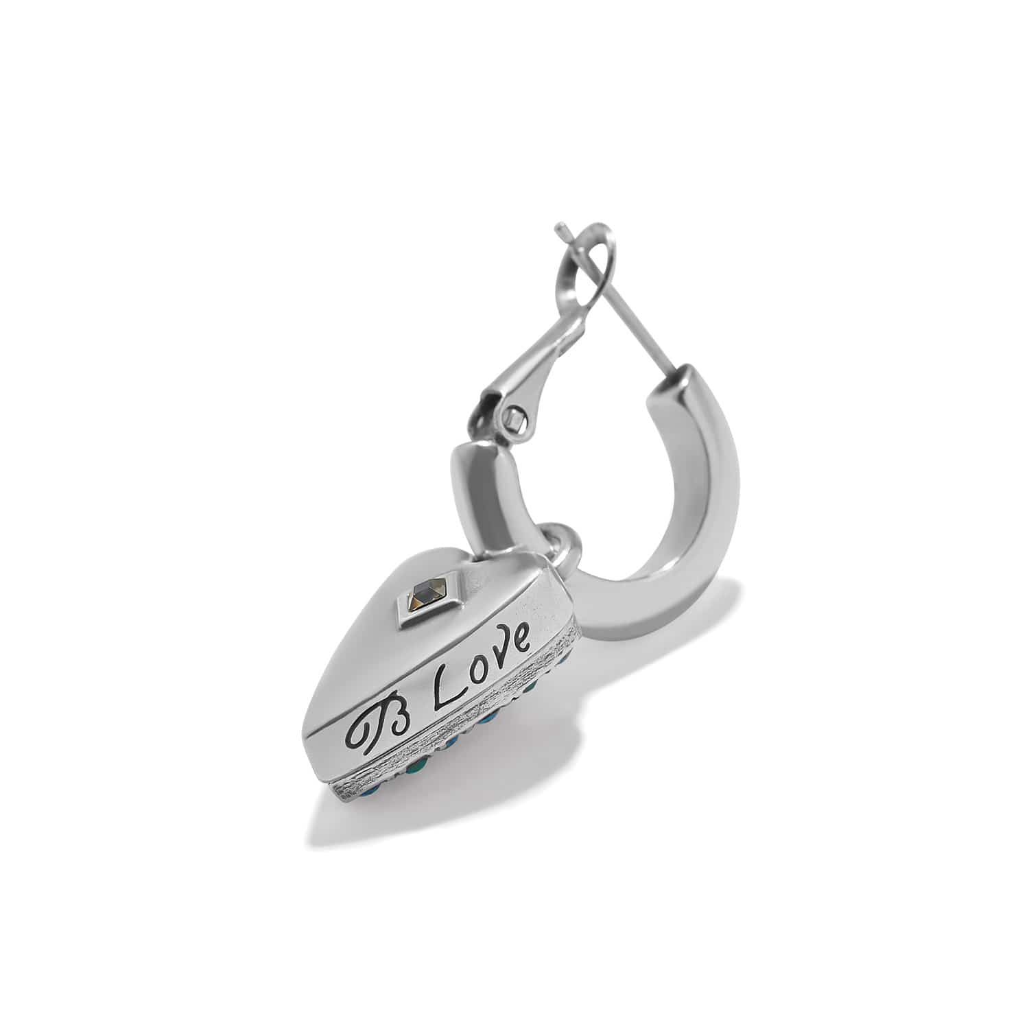 Love Messages B Love Blue Reversible Hoop Earrings silver-blue 3