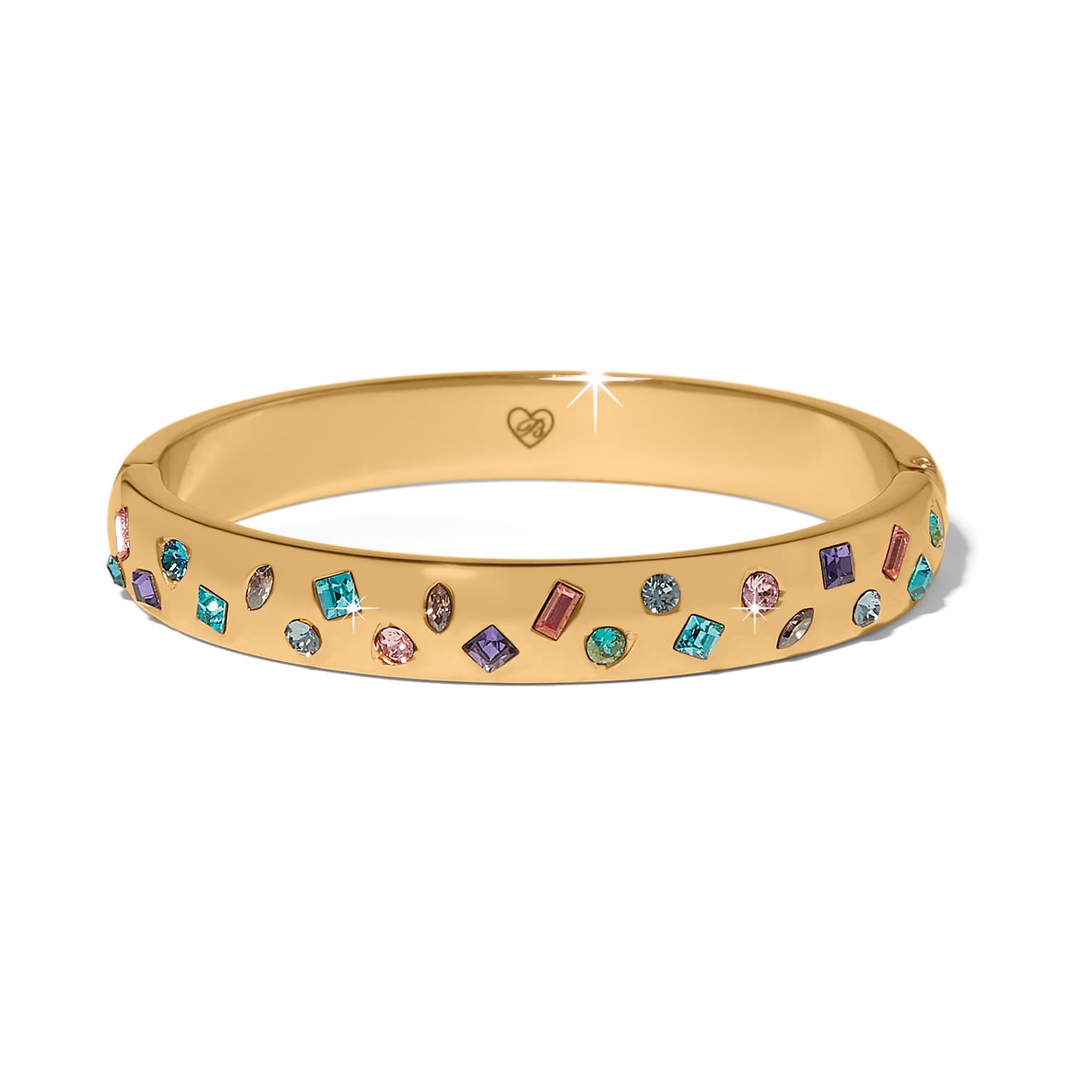 Love Messages B Radiant Bright Hinged Bangle gold-multi 1