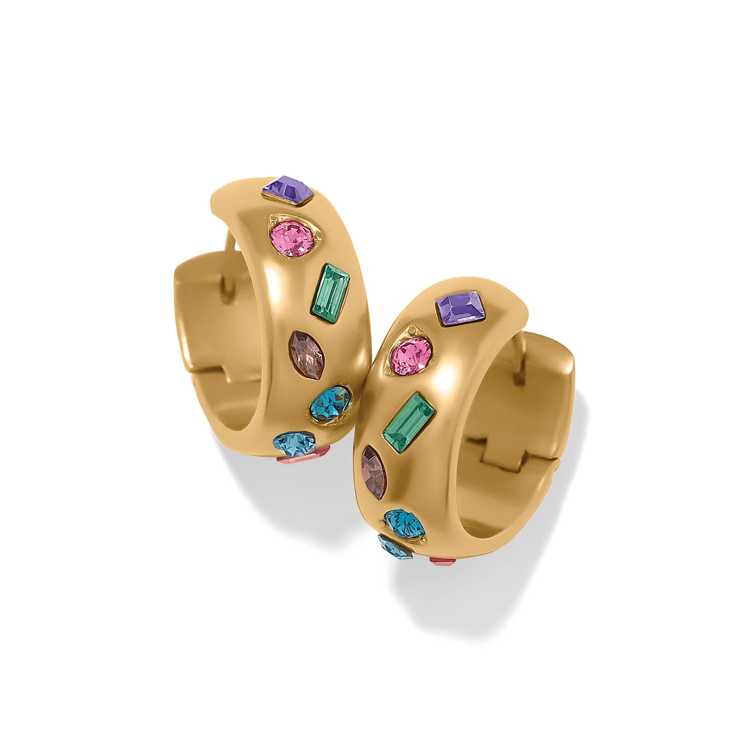 Love Messages B Radiant Bright Hoop Earrings gold-multi 1
