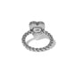 Brighton heart ring shown from the back with twisted rope band and engraved Love detail on a white background