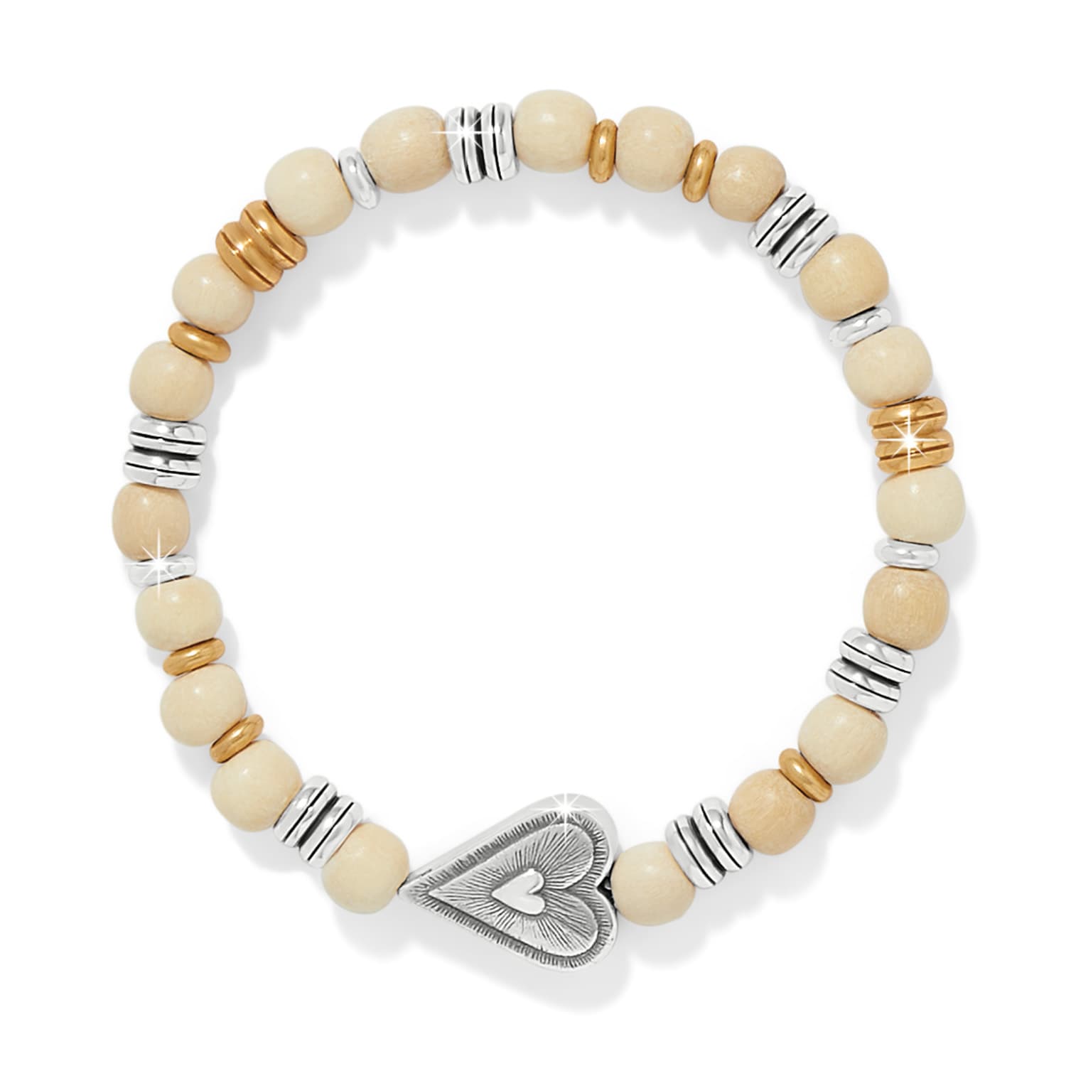 Love Messages I Am Grateful Stretch Bracelet silver-cream 1