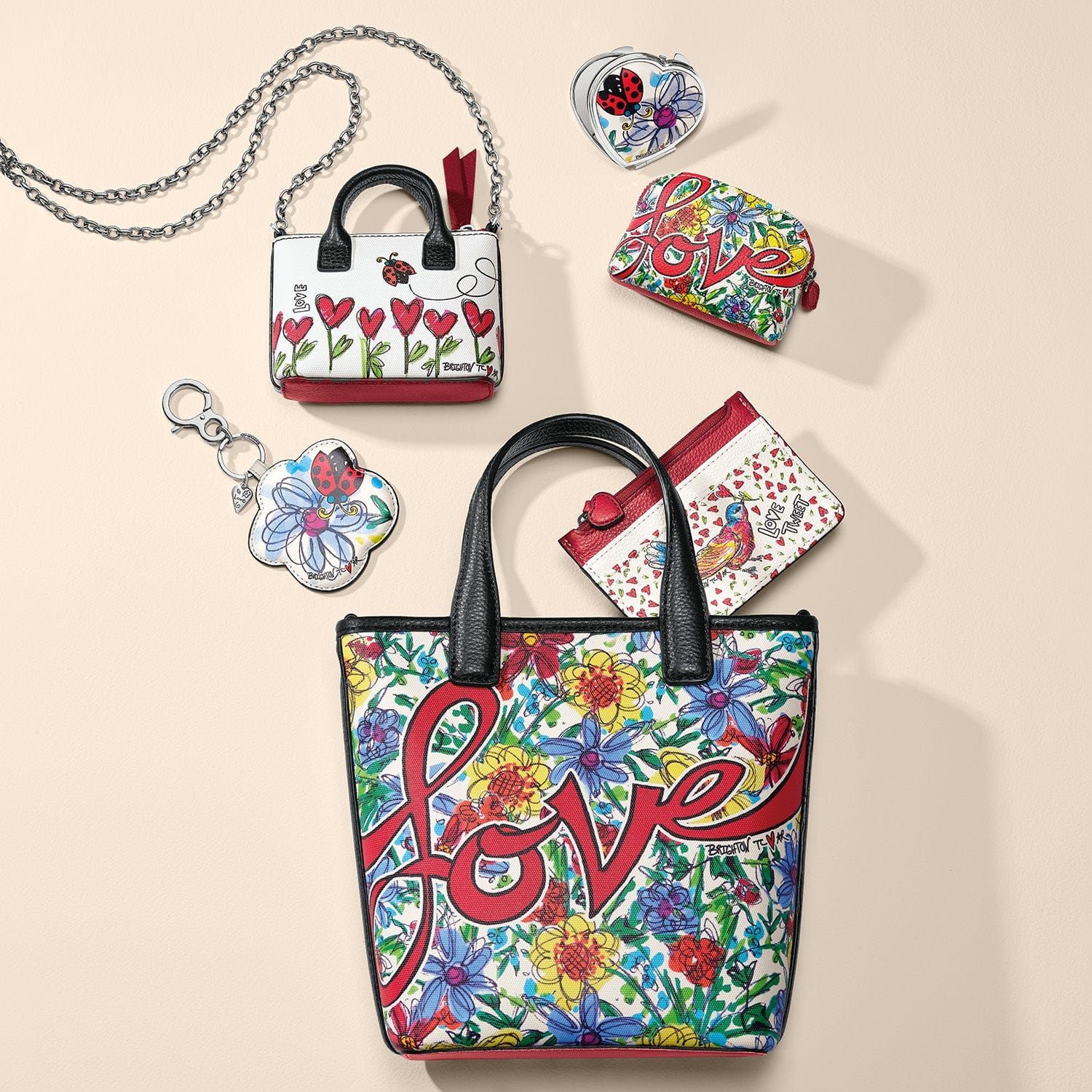 Love Tweet II Flower Handbag Fob multi 3