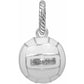 Brighton volleyball charm with white enamel finish and silver-tone rope bail on a white background
