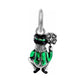 Brighton charm featuring a figure in green coat and black hat holding a four-leaf clover on a white background