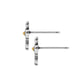 Brighton stud earrings shown from the side with two-tone finish and gold ball accents on a white background