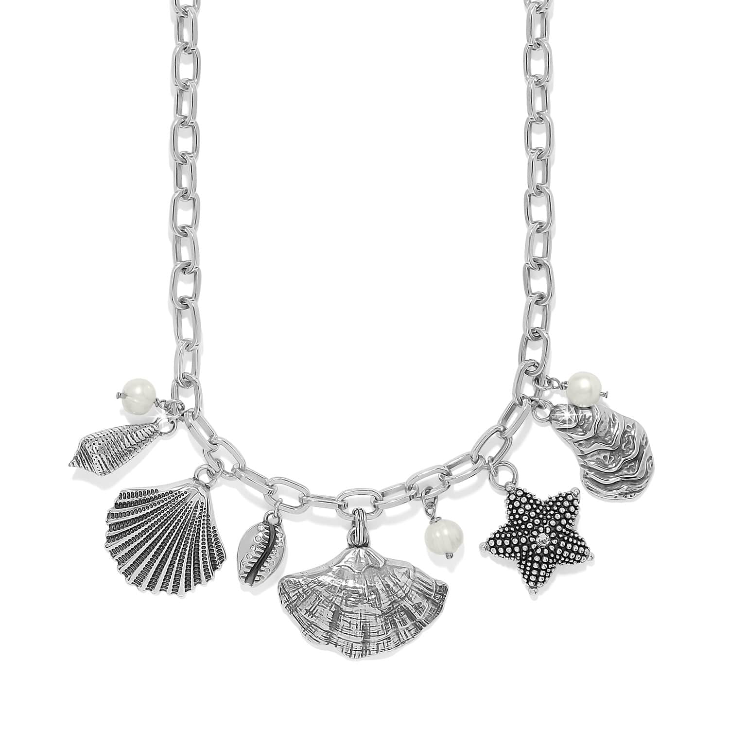 Lunar Tide Charm Necklace silver-pearl 1