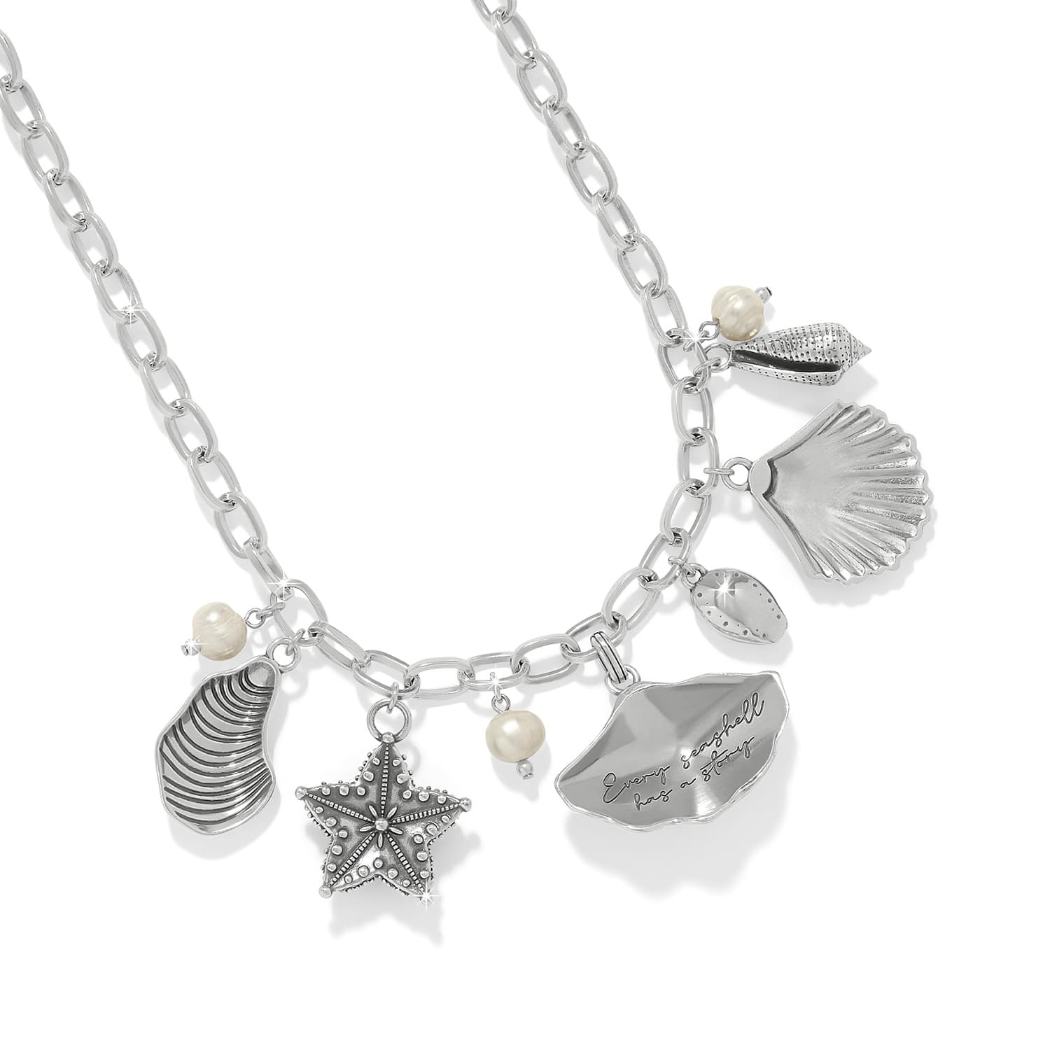 Lunar Tide Charm Necklace silver-pearl 2