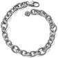 Brighton chain link bracelet with silver-plated oval links, lobster clasp, and small heart charm on a white background
