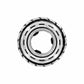 Brighton silver-plated bead charm with concentric ridged bands and dashed detailing shown from above on a white background