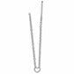 Brighton silver-plated link necklace with twisted rope chain, open heart pendant, and lobster clasp on a white background