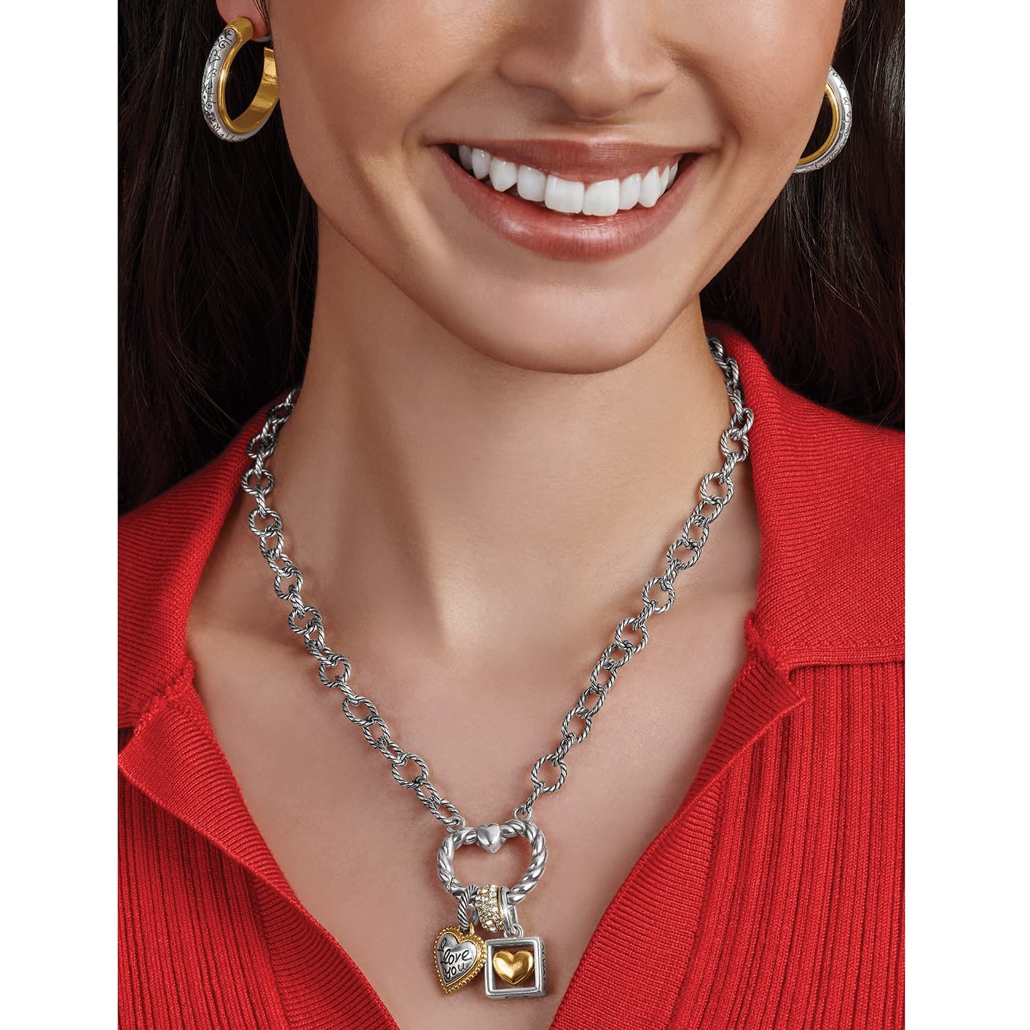 Mabel Heart Charm Holder Necklace - Brighton