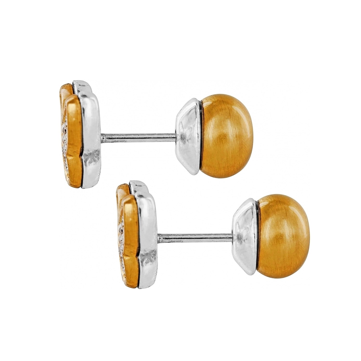 Massandra Reversible Butterfly Post Earrings silver-brushed-gold 2