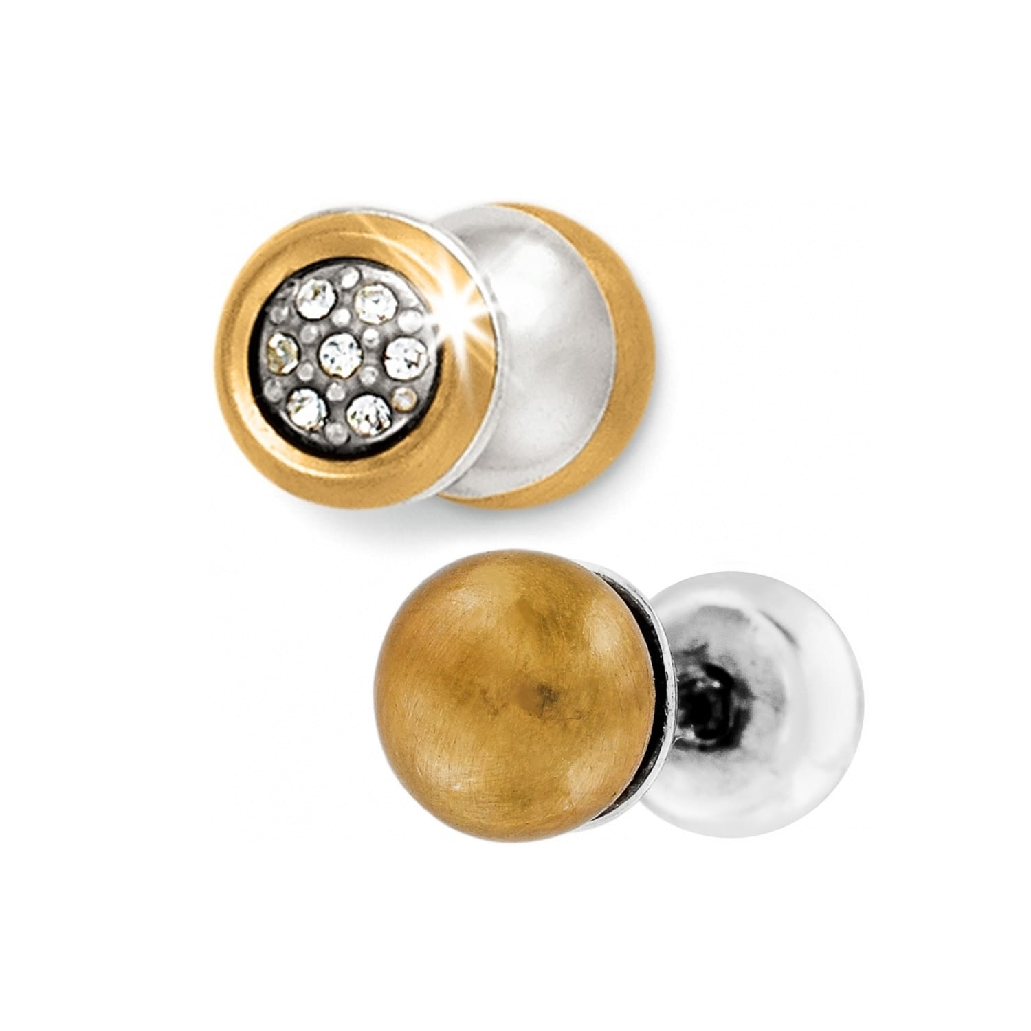 Massandra Reversible Post Earrings silver-gold 1