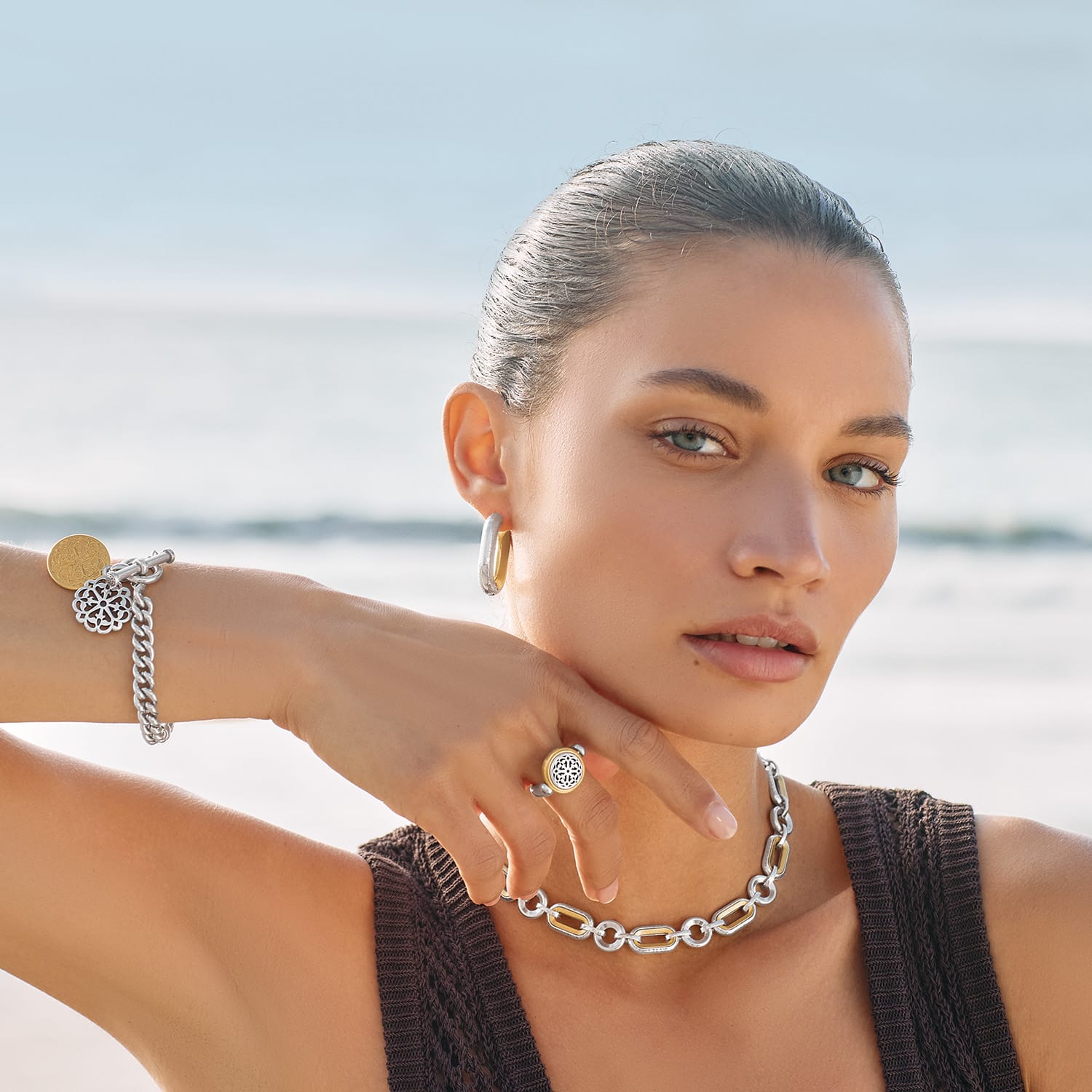 Medici Link Two Tone Necklace - Brighton