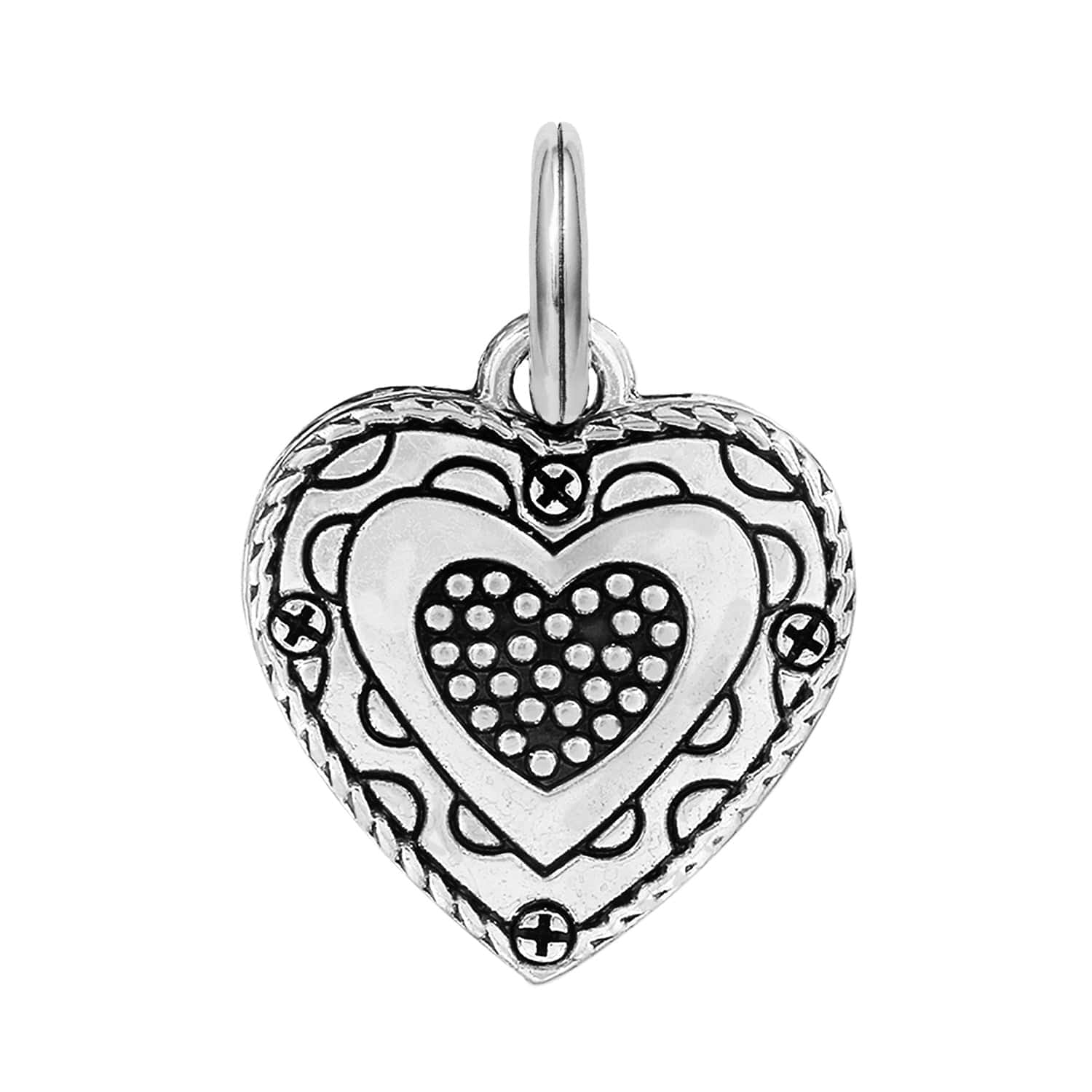 Queenberry Heart Plate Charm – Personalized Photo Engraving Pendant For European Charm Bracelets