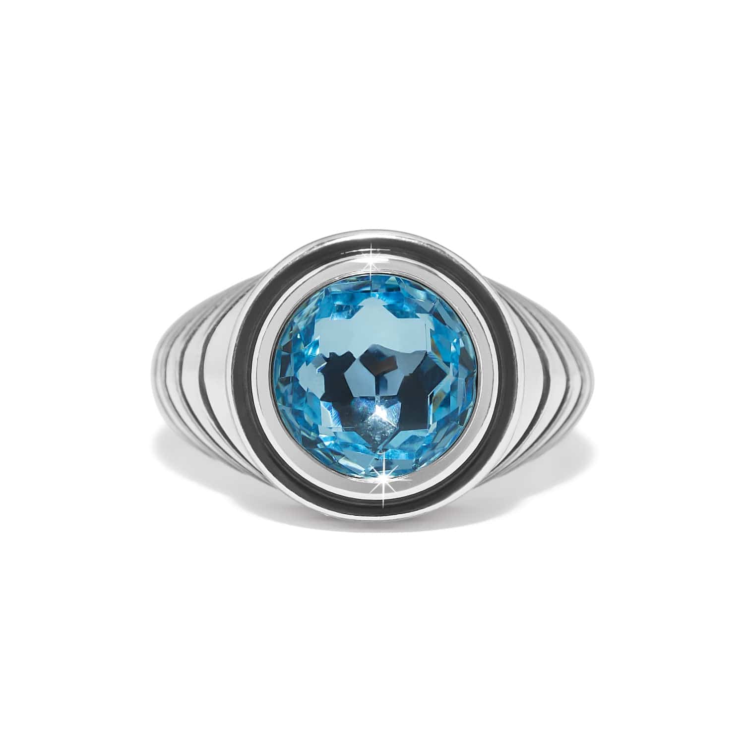 Meridian Aurora Domed Ring silver-aqua 8
