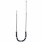 Brighton silver-plated necklace with black onyx beads, crystal accent stations, and twisted rope chain on a white background