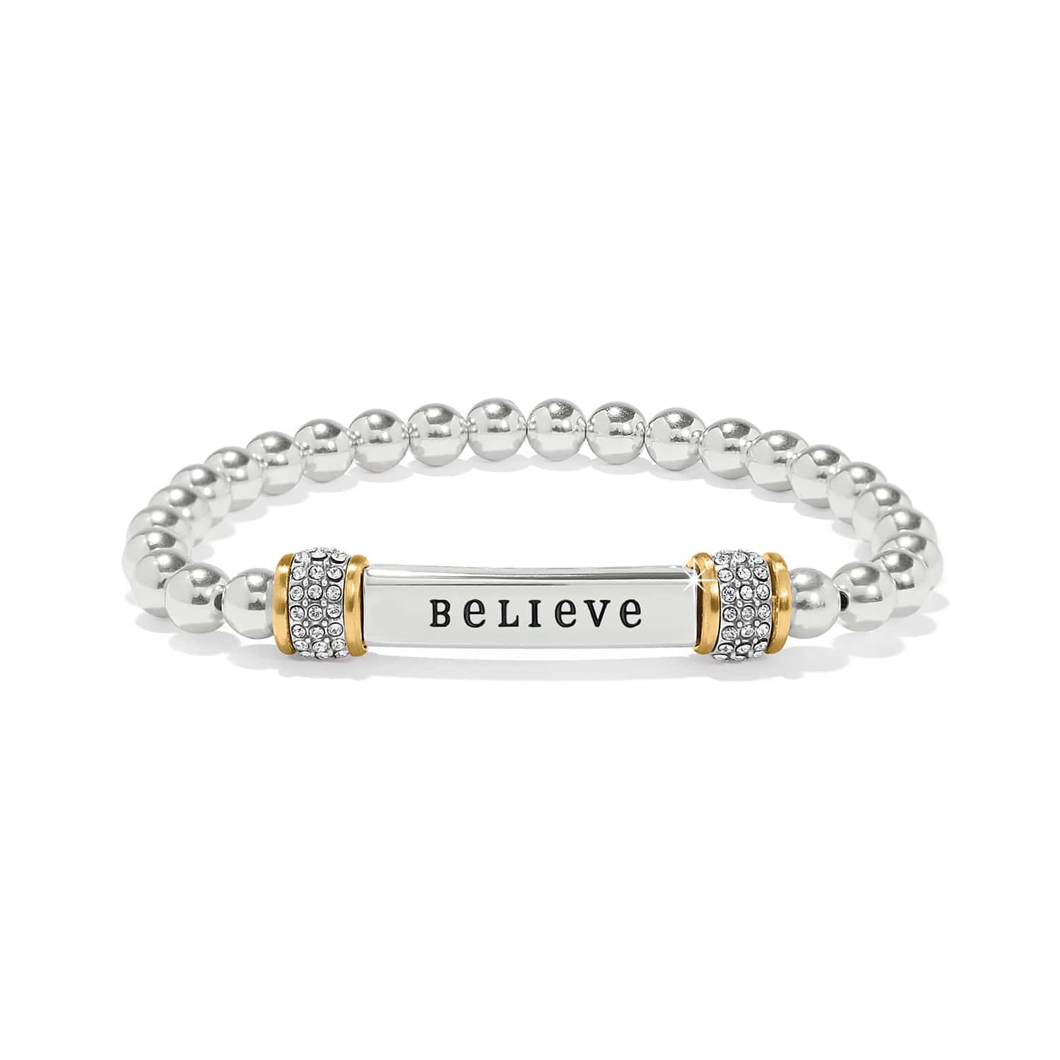 Meridian Believe Two Tone Stretch Bracelet silver-gold 1