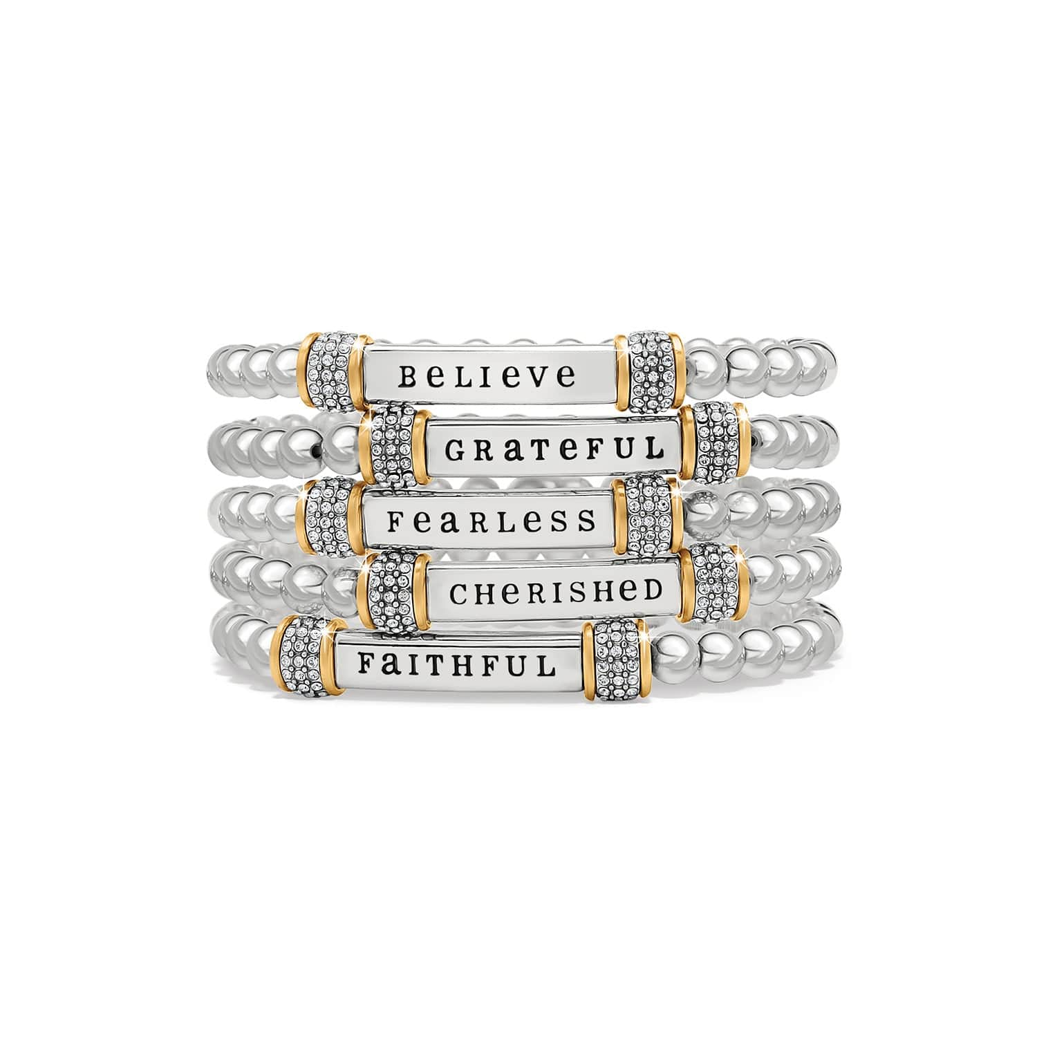 Meridian Believe Two Tone Stretch Bracelet silver-gold 3