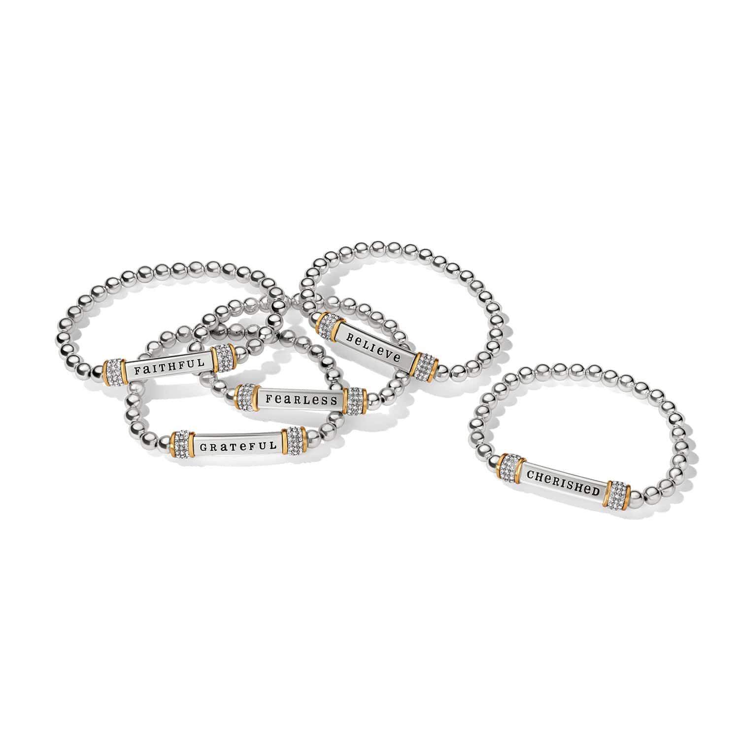 Meridian Believe Two Tone Stretch Bracelet silver-gold 4