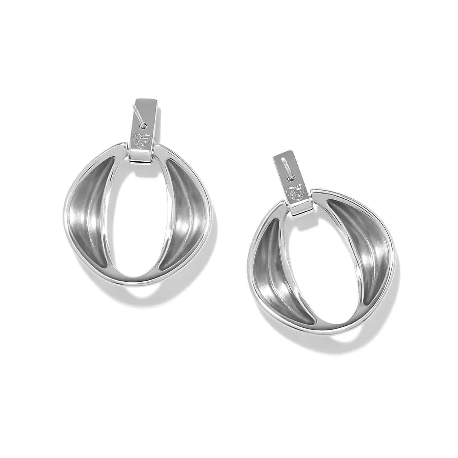 Meridian Classic Crescent Post Drop Earrings silver 2