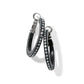 Brighton hoop earrings with black lacquer finish and crystal-lined edges featuring scroll detailing on a white background