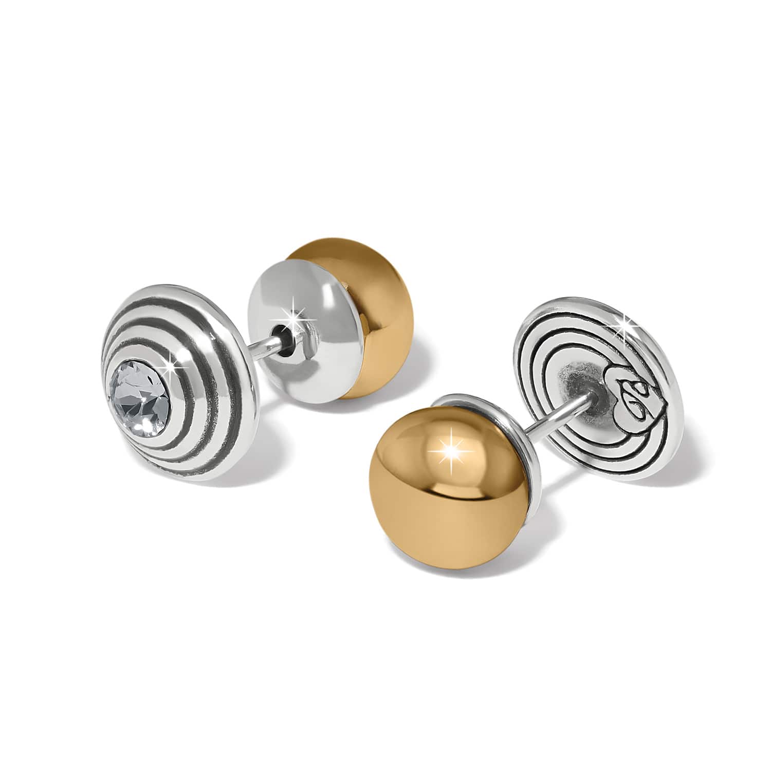 Meridian Etage II Round Post Earrings silver-gold 1
