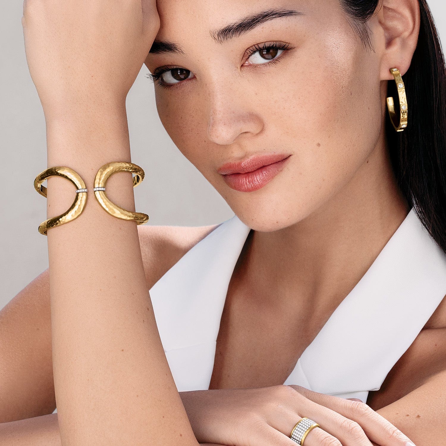 Meridian Geo Open Hinged Bangle gold 6