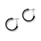 Brighton hoop earrings with black lacquer finish and silver-tone hinged posts on a white background