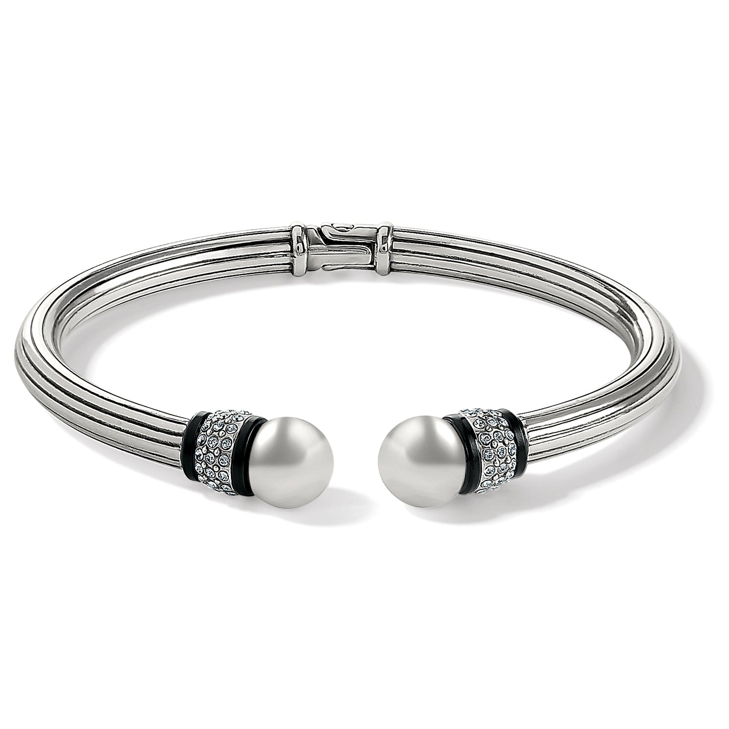 Meridian Open Hinged Bangle silver-black 5