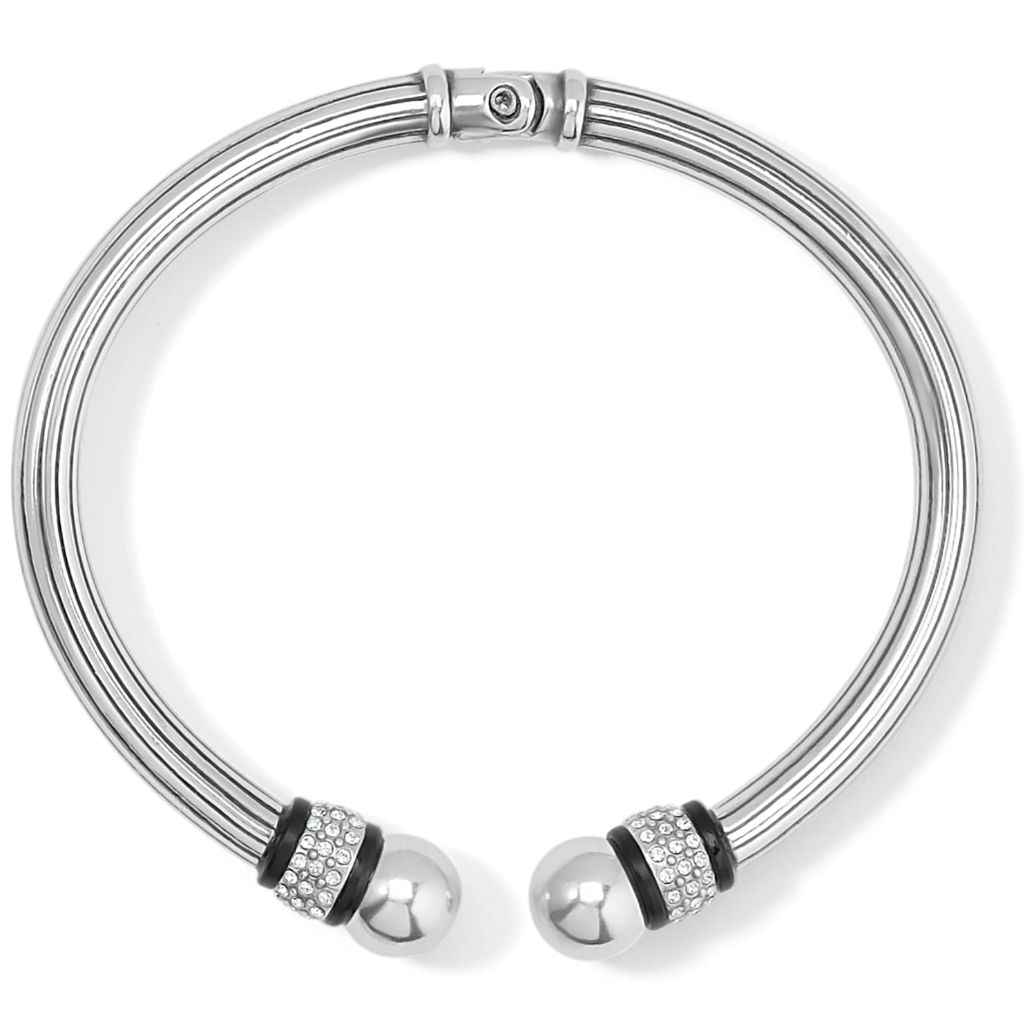Meridian Open Hinged Bangle silver-black 6
