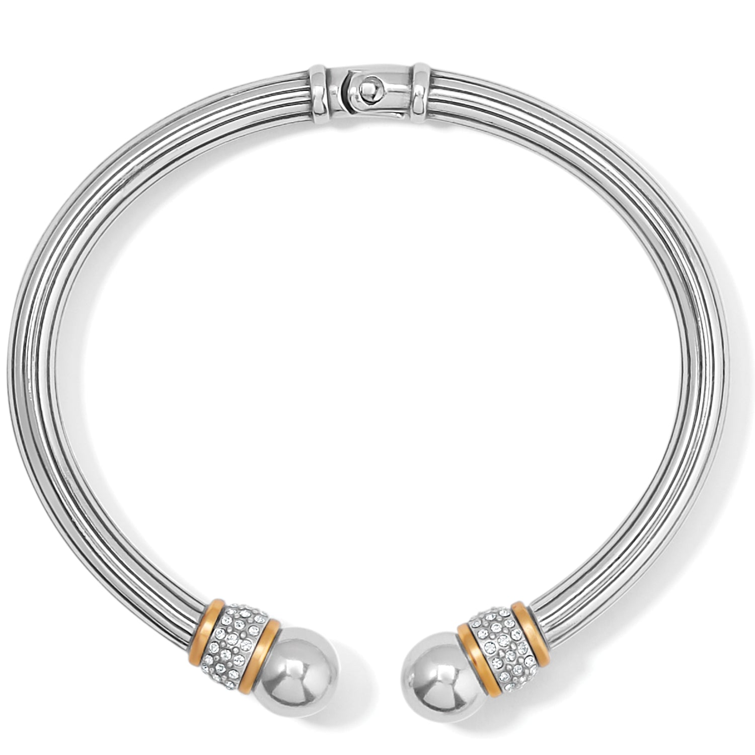 Meridian Open Hinged Bangle silver-gold 9
