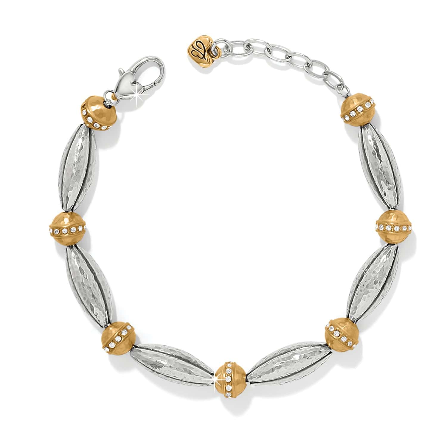 Meridian Orbit Bead Two Tone Bracelet silver-gold 1