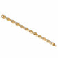 Brighton gold-plated link bracelet with oval hammered links and crystal accents on a white background