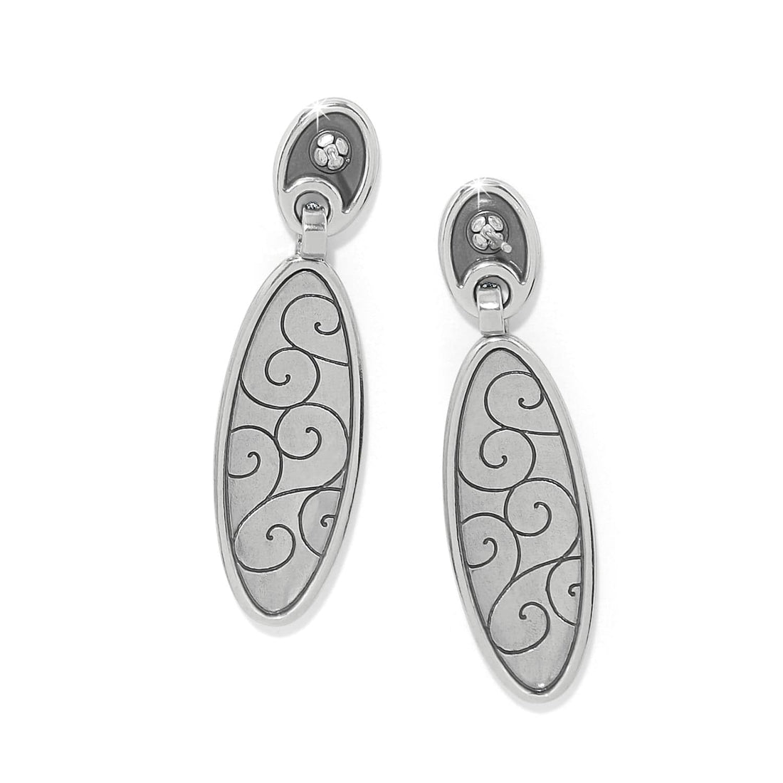 Oval Crystal Post Earrings main image 1