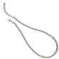 Brighton silver-plated beaded necklace with crystal pavé station accents and lobster clasp closure on a white background