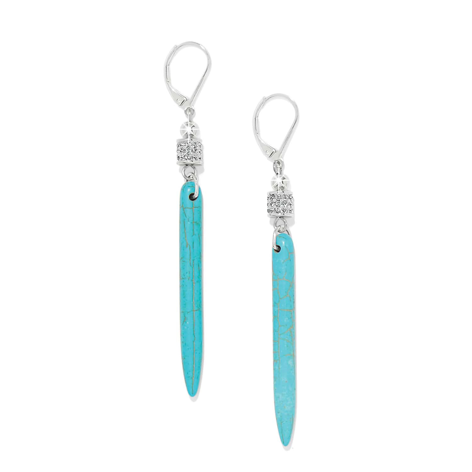 Meridian Petite Drop Leverback Earrings silver-turquoise 1