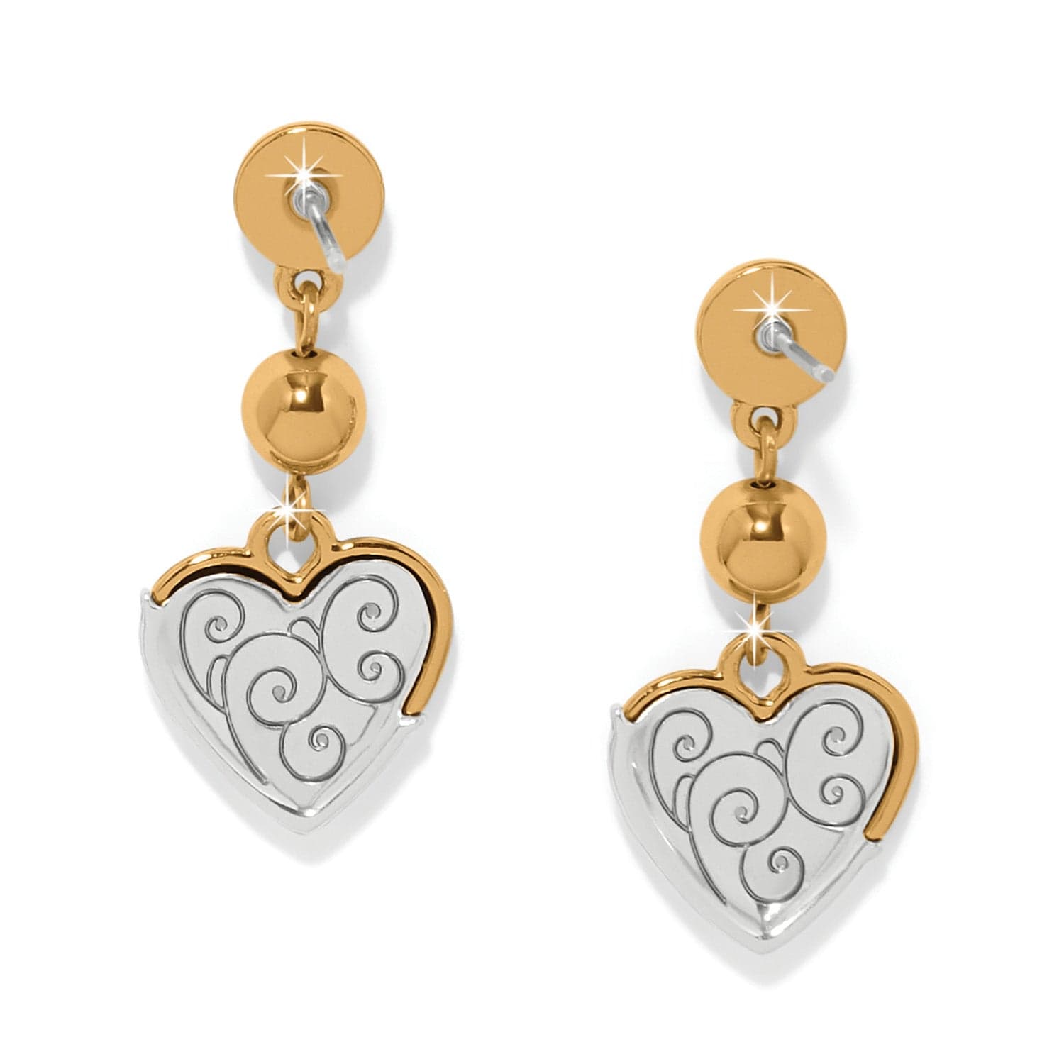 Meridian Petite Heart Wave Post Earrings gold 3