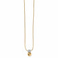 Brighton pendant necklace with gold-plated chain, gold ball pendant, and silver-plated crystal accent on a white background