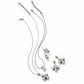 Brighton silver-plated jewelry set with floral beaded pendant necklace and matching drop earrings with crystal accents on a white background