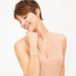 Model wearing a Brighton silver-plated pendant necklace with crystal accent and coordinating Brighton bracelet and earrings