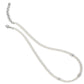Brighton pearl necklace with silver-plated crystal pavé rondelle accents, lobster clasp, and extender chain on a white background