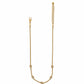 Brighton gold-plated chain necklace with crystal pavé barrel stations and lobster clasp closure on a white background