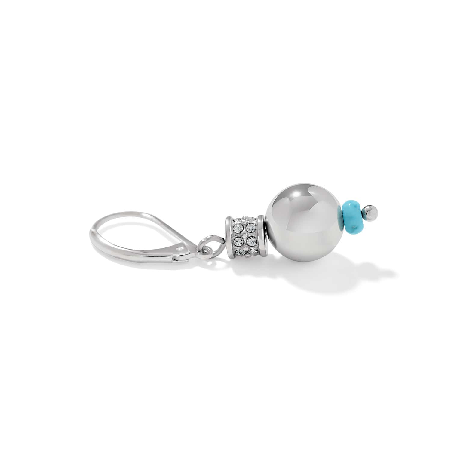 Meridian Petite Sphere Leverback Earrings silver-turquoise 2